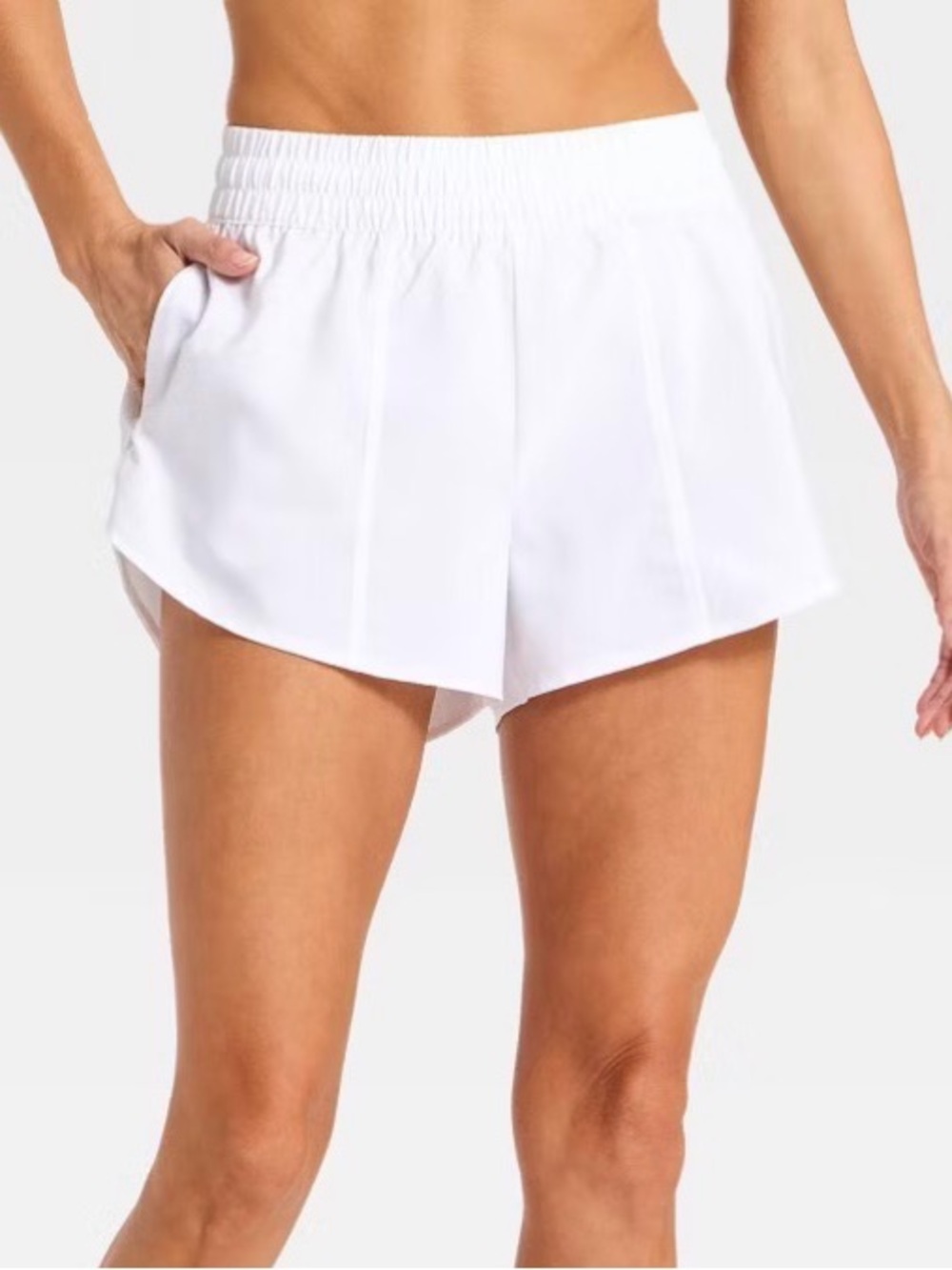 NWT all in motion White Elastic Waist Athletic Shorts - Picture 2 of 9
